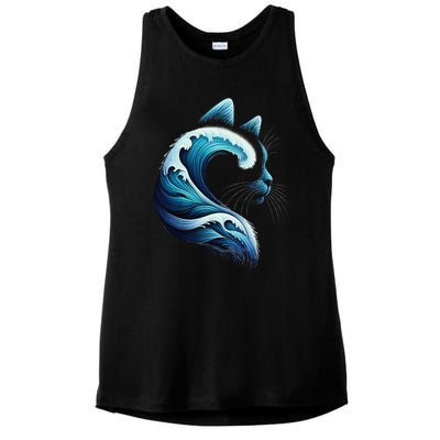 Retro Blue Wave Of Cat Ladies Blue Cats Wave For Kamala Gift Ladies PosiCharge Tri-Blend Wicking Tank