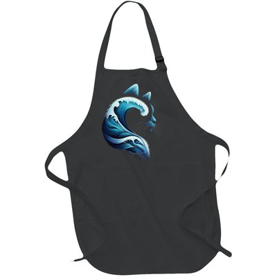 Retro Blue Wave Of Cat Ladies Blue Cats Wave For Kamala Gift Full-Length Apron With Pockets