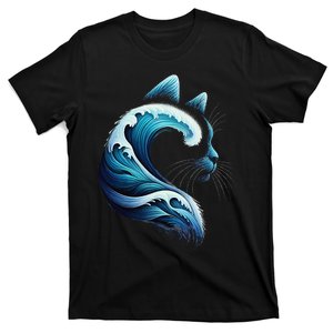 Retro Blue Wave Of Cat Ladies Blue Cats Wave For Kamala Gift T-Shirt