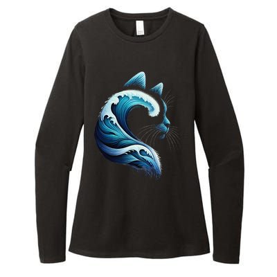 Retro Blue Wave Of Cat Ladies Blue Cats Wave For Kamala Gift Womens CVC Long Sleeve Shirt