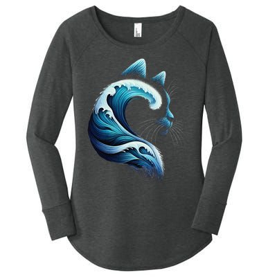 Retro Blue Wave Of Cat Ladies Blue Cats Wave For Kamala Gift Women's Perfect Tri Tunic Long Sleeve Shirt