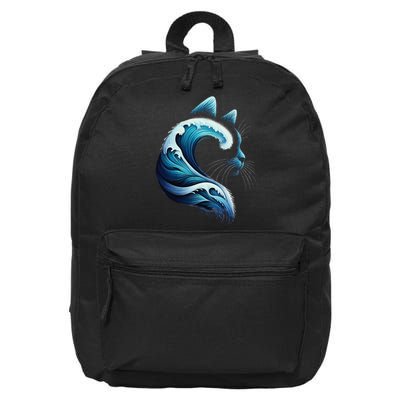 Retro Blue Wave Of Cat Ladies Blue Cats Wave For Kamala Gift 16 in Basic Backpack