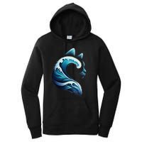 Retro Blue Wave Of Cat Ladies Blue Cats Wave For Kamala Gift Women's Pullover Hoodie