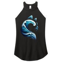 Retro Blue Wave Of Cat Ladies Blue Cats Wave For Kamala Gift Women's Perfect Tri Rocker Tank