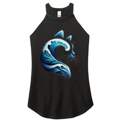 Retro Blue Wave Of Cat Ladies Blue Cats Wave For Kamala Gift Women's Perfect Tri Rocker Tank