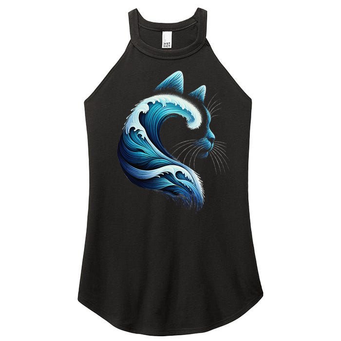 Retro Blue Wave Of Cat Ladies Blue Cats Wave For Kamala Gift Women's Perfect Tri Rocker Tank