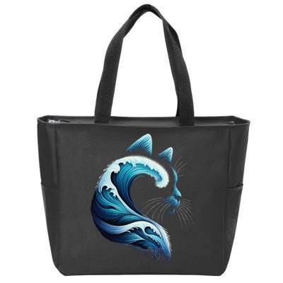 Retro Blue Wave Of Cat Ladies Blue Cats Wave For Kamala Gift Zip Tote Bag