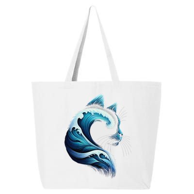 Retro Blue Wave Of Cat Ladies Blue Cats Wave For Kamala Gift 25L Jumbo Tote