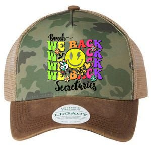 Retro Bruh We Back Secretary School Secretary Back To School Legacy Tie Dye Trucker Hat