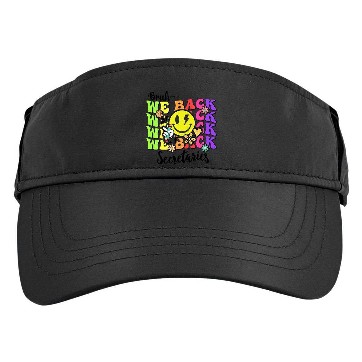 Retro Bruh We Back Secretary School Secretary Back To School Adult Drive Performance Visor