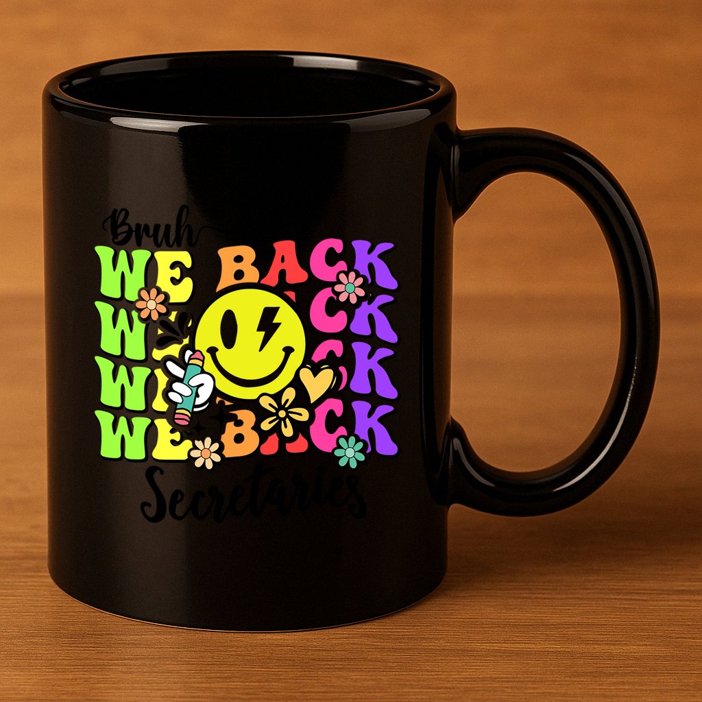 Retro Bruh We Back Secretary School Secretary Back To School 11oz C Handle Ceramic Mug