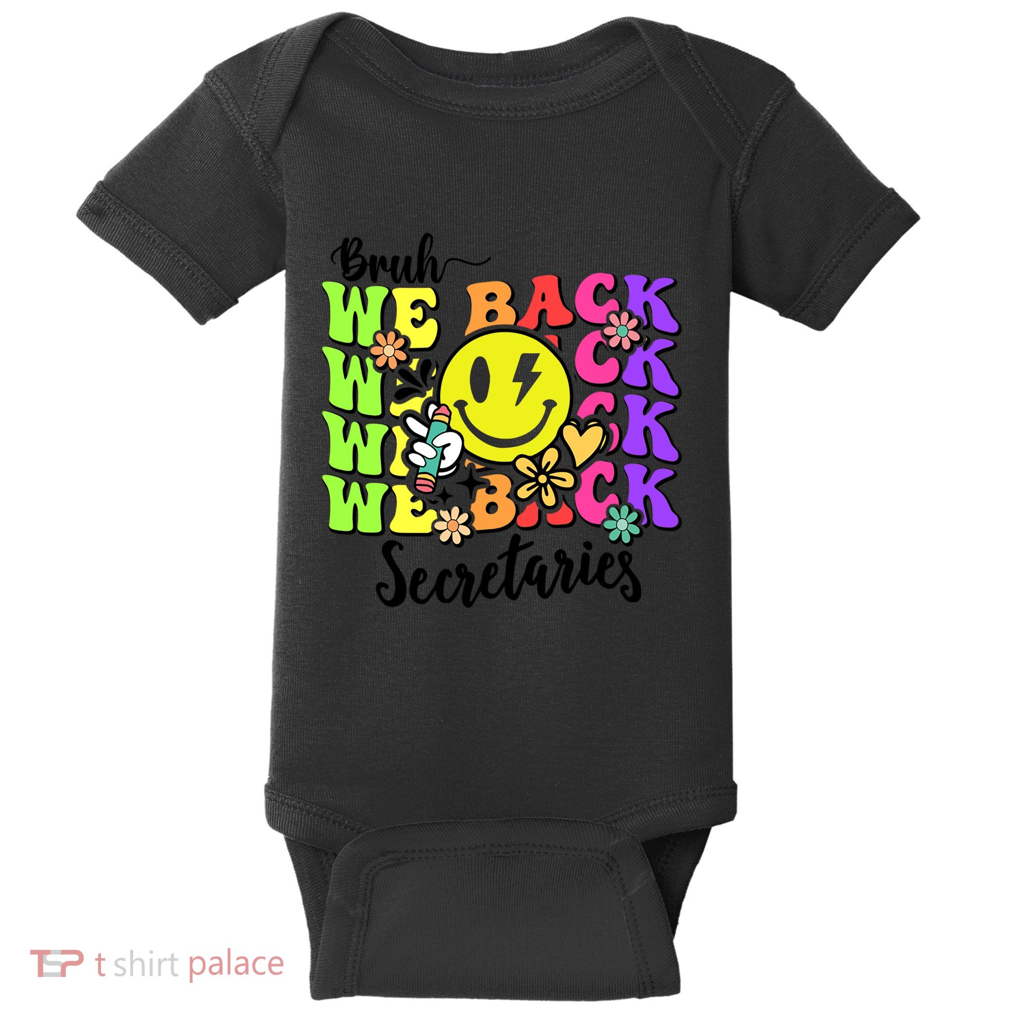 Retro Bruh We Back Secretary School Secretary Back To School Baby Bodysuit