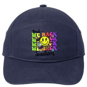 Retro Bruh We Back Secretary School Secretary Back To School 7-Panel Snapback Hat