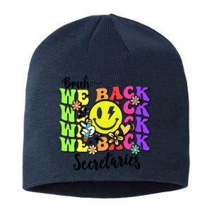 Retro Bruh We Back Secretary School Secretary Back To School Sustainable Beanie