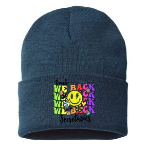 Retro Bruh We Back Secretary School Secretary Back To School Sustainable Knit Beanie