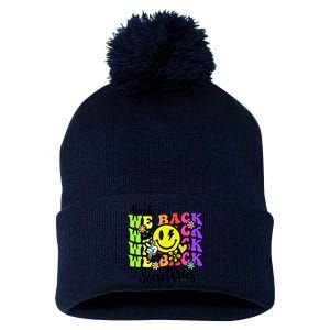 Retro Bruh We Back Secretary School Secretary Back To School Pom Pom 12in Knit Beanie