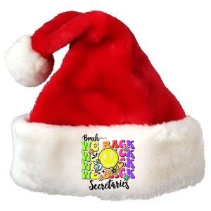 Retro Bruh We Back Secretary School Secretary Back To School Premium Christmas Santa Hat