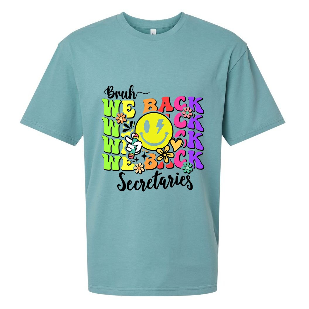 Retro Bruh We Back Secretary School Secretary Back To School Sueded Cloud Jersey T-Shirt