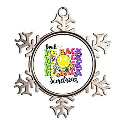 Retro Bruh We Back Secretary School Secretary Back To School Metallic Star Ornament