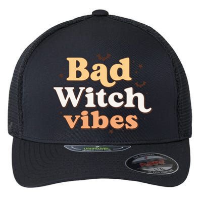 Retro Bad Witch Vibes Halloween Costume Funny Spooky Season Flexfit Unipanel Trucker Cap