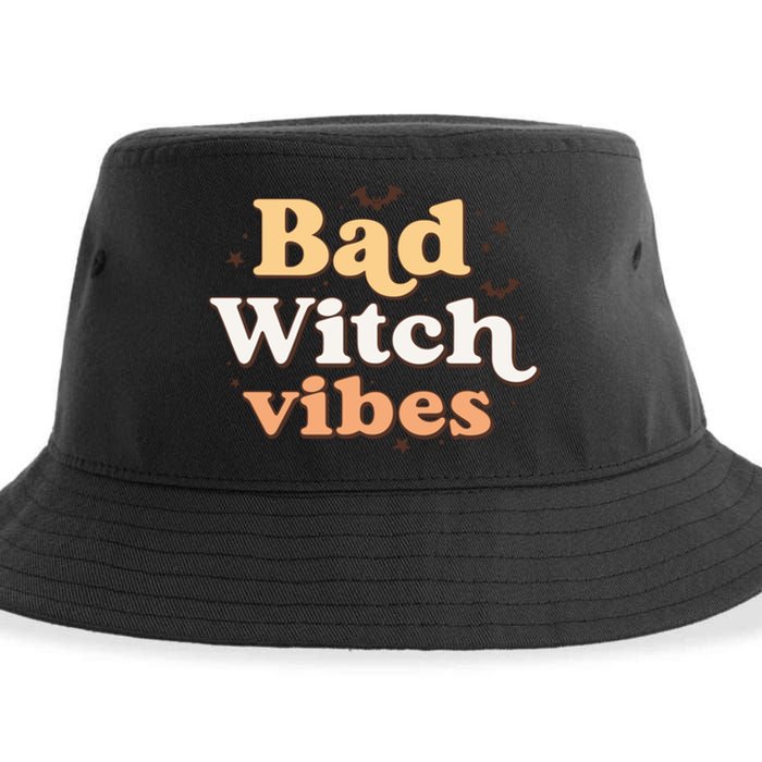 Retro Bad Witch Vibes Halloween Costume Funny Spooky Season Sustainable Bucket Hat