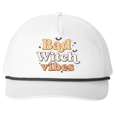 Retro Bad Witch Vibes Halloween Costume Funny Spooky Season Snapback Five-Panel Rope Hat