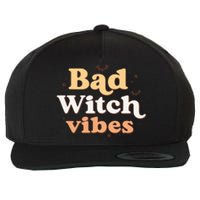 Retro Bad Witch Vibes Halloween Costume Funny Spooky Season Wool Snapback Cap