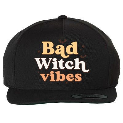 Retro Bad Witch Vibes Halloween Costume Funny Spooky Season Wool Snapback Cap