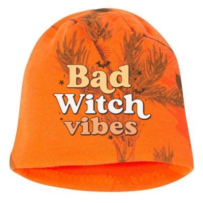 Retro Bad Witch Vibes Halloween Costume Funny Spooky Season Kati - Camo Knit Beanie