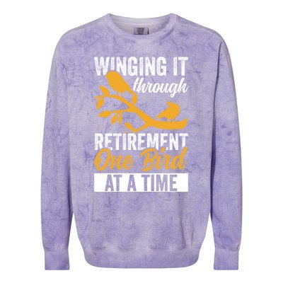 Retiret Bird Watching Birder Birding Gift Colorblast Crewneck Sweatshirt