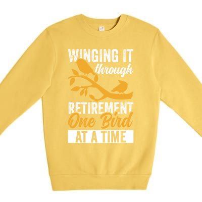 Retiret Bird Watching Birder Birding Gift Premium Crewneck Sweatshirt