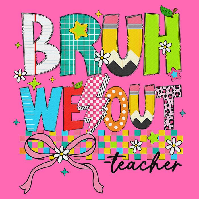 Retro Bruh We Out Teachers Happy Last Day Of School Funny Stripe Pom Pom Beanie
