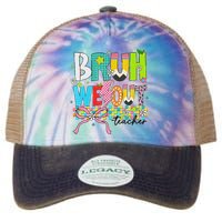 Retro Bruh We Out Teachers Happy Last Day Of School Funny Legacy Tie Dye Trucker Hat