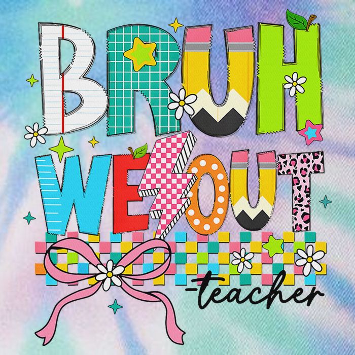 Retro Bruh We Out Teachers Happy Last Day Of School Funny Legacy Tie Dye Trucker Hat