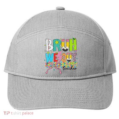 Retro Bruh We Out Teachers Happy Last Day Of School Funny 7-Panel Snapback Hat