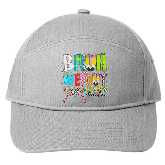 Retro Bruh We Out Teachers Happy Last Day Of School Funny 7-Panel Snapback Hat