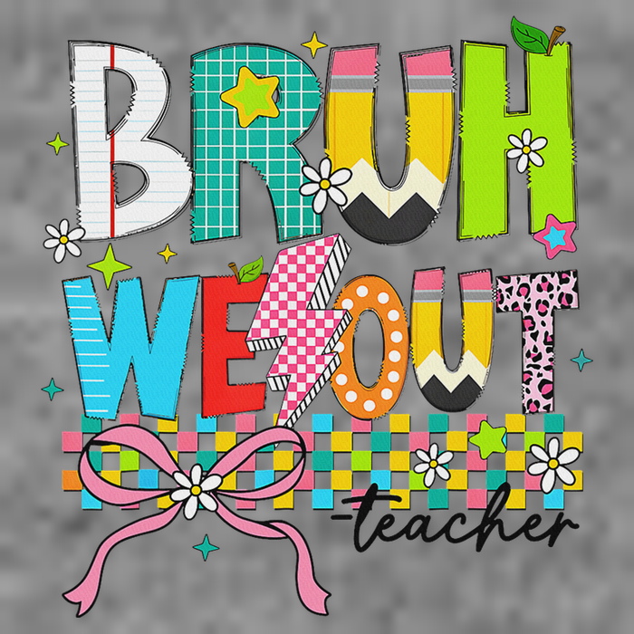 Retro Bruh We Out Teachers Happy Last Day Of School Funny 7-Panel Snapback Hat