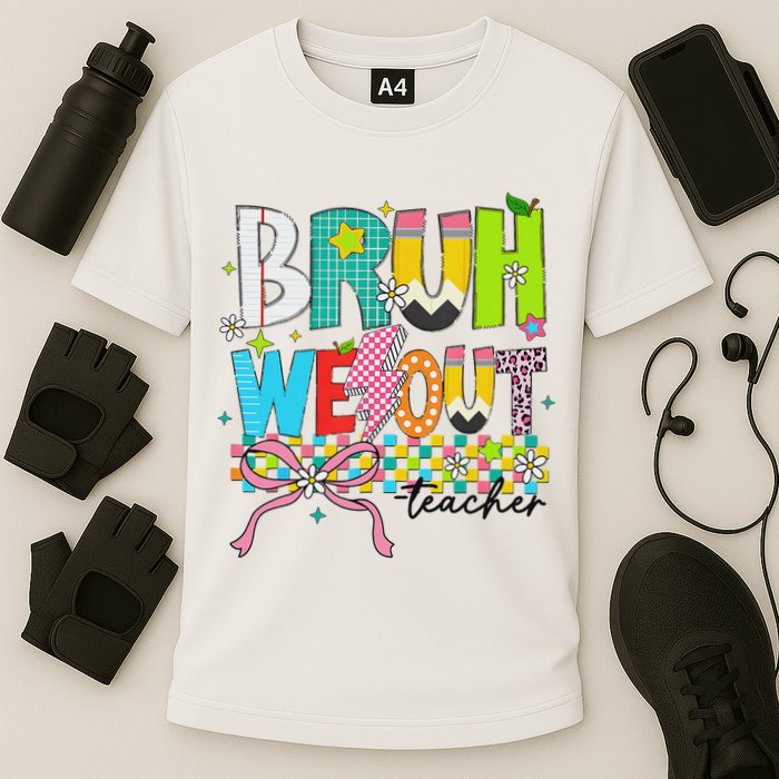 Retro Bruh We Out Teachers Happy Last Day Of School Funny Performance Shirt