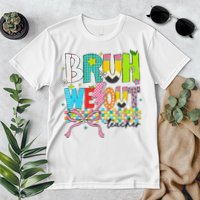 Retro Bruh We Out Teachers Happy Last Day Of School Funny Premium T-Shirt