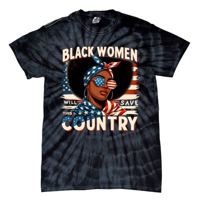 Retro Black Women Will Save This Country LocD Hair Kamala Tie-Dye T-Shirt