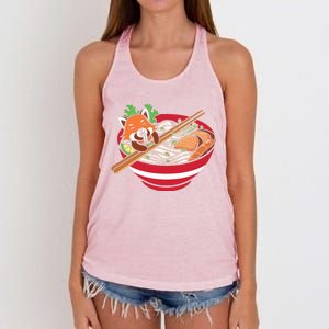 Red Bowl With Pho Noodles Graphic Plus Size Premium Shirts For Male Female Unise Women's Knotted Racerback Tank