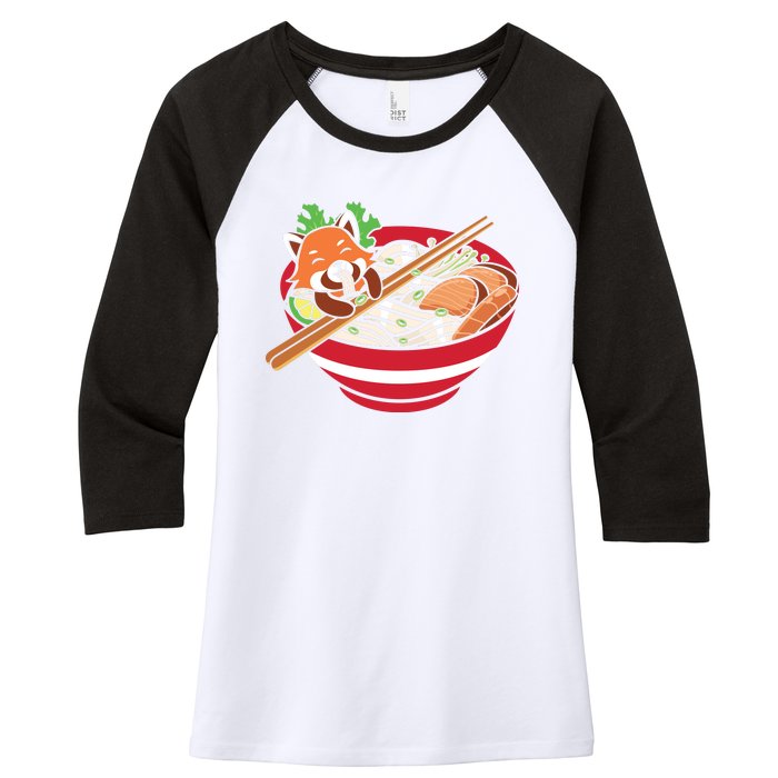 Red Bowl With Pho Noodles Graphic Plus Size Premium Shirts For Male Female Unise Women's Tri-Blend 3/4-Sleeve Raglan Shirt