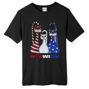 Red Blue White Cat American Flag Patriotic Plus Size Tall Fusion ChromaSoft Performance T-Shirt