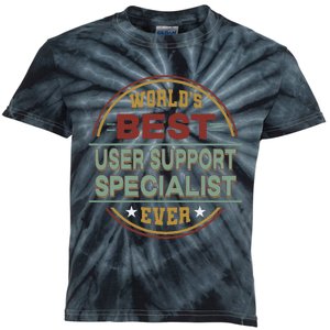 Retro Badge Worlds Best User Support Specialist Kids Tie-Dye T-Shirt