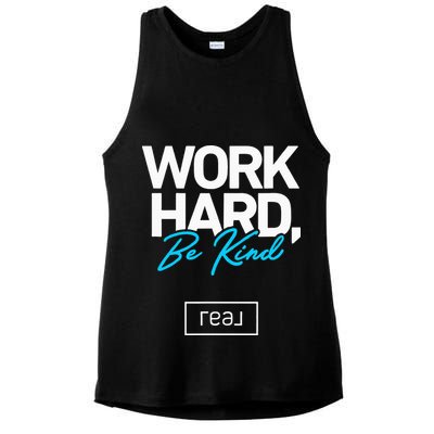 Real Broker Work Hard Be Kind Core Value Ladies PosiCharge Tri-Blend Wicking Tank