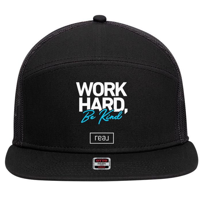Real Broker Work Hard Be Kind Core Value 7 Panel Mesh Trucker Snapback Hat