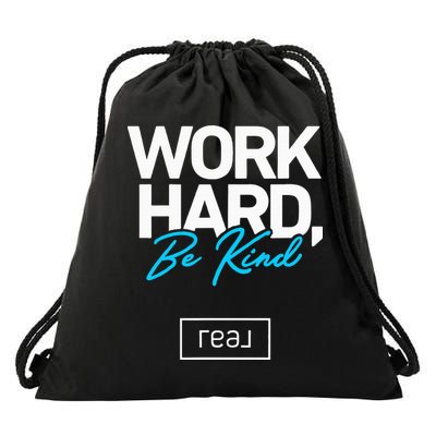 Real Broker Work Hard Be Kind Core Value Drawstring Bag