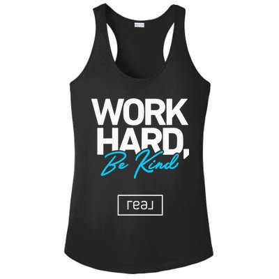 Real Broker Work Hard Be Kind Core Value Ladies PosiCharge Competitor Racerback Tank