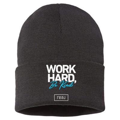 Real Broker Work Hard Be Kind Core Value Sustainable Knit Beanie
