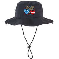 Red Blue White Heart Star Patriotic Happy 4th Of July Legacy Cool Fit Booney Bucket Hat